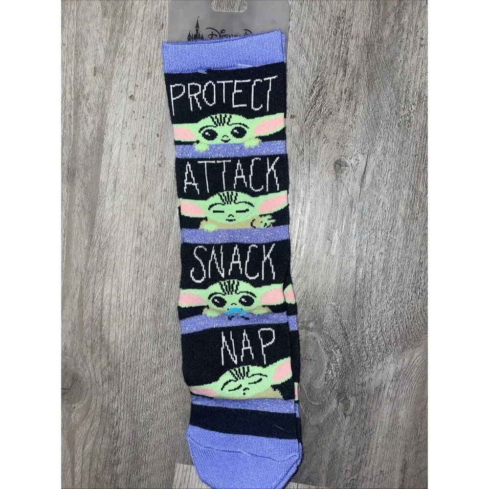 Disney Parks Star Wars Child Baby Yoda Protect Attack Snack Nap Long Socks 5-10